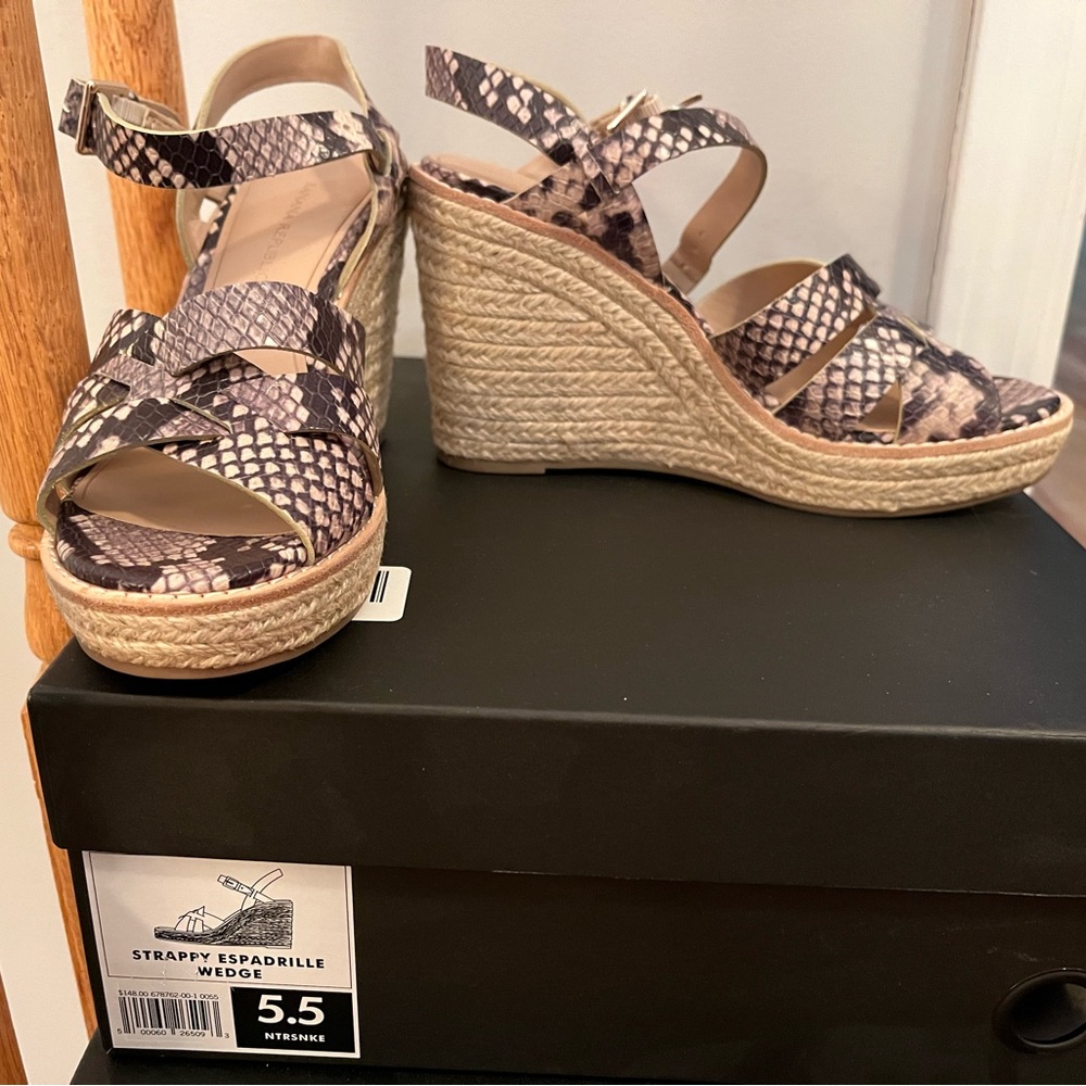 Brand new in box. Snake print strappy espadrilles from Banana Republic Size 5.5